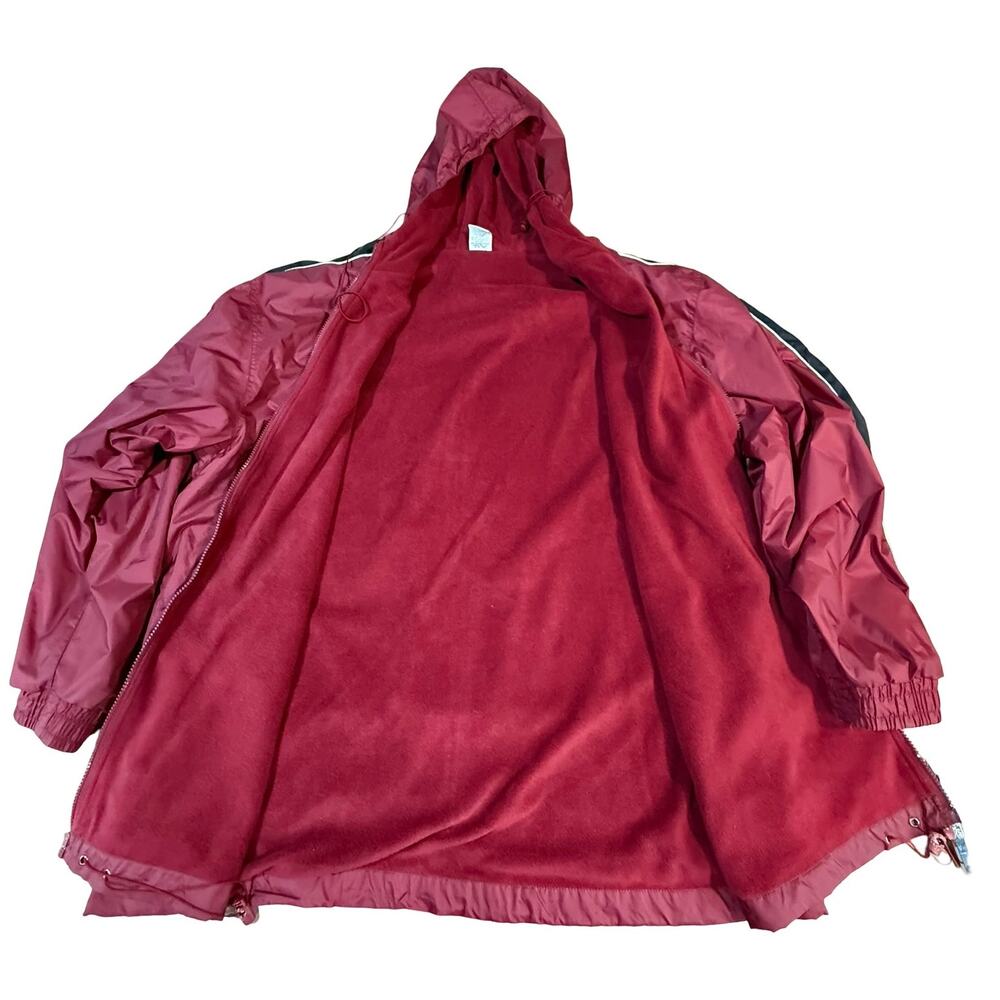 UNIVERSITY OF ARKANSAS Men Large Red Stadium Jacket Warm Hood Razorbacks Vintage - Picture 4 of 12